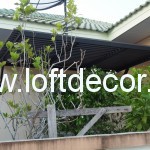 กันสาดไม้ระแนงติดตั้งสำหรับทำเป็นระแนงกันแดดที่ส่องเข้าบ้าน