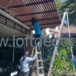 การติดตั้งระแนงกันแดดสำหรับโรงรถ