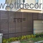 ภาพการติดระแนงบังตารั้วเหล็กผสมรั้วปูน